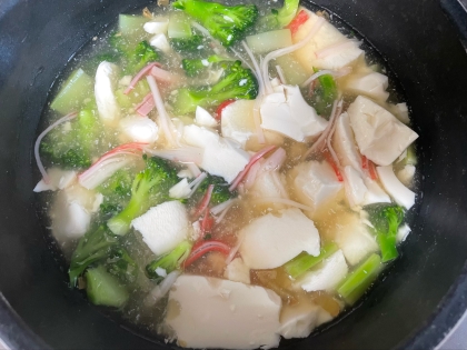 カニかまとブロッコリーのとろとろ豆腐あんかけ♪
