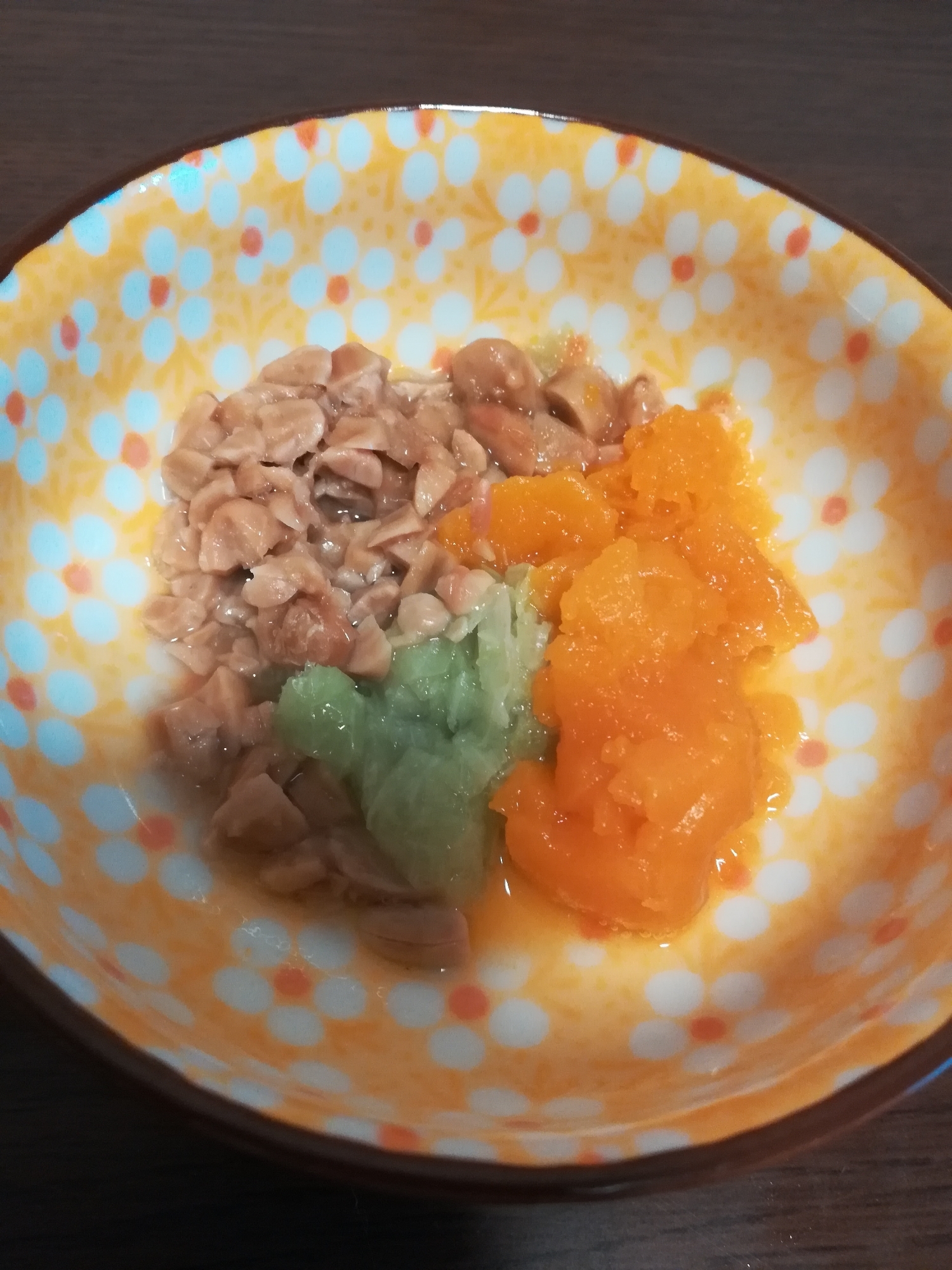 離乳食中期★納豆とかぼちゃ白菜の出汁煮