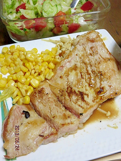 バルサミコde☆イベリコ豚のガーリックステーキ