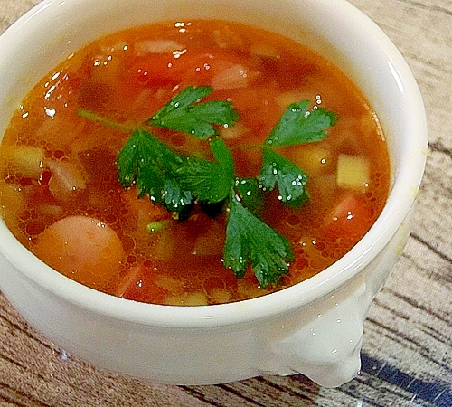 フレッシュトマトを使ったコンソメスープ レシピ 作り方 By ネコの手 楽天レシピ