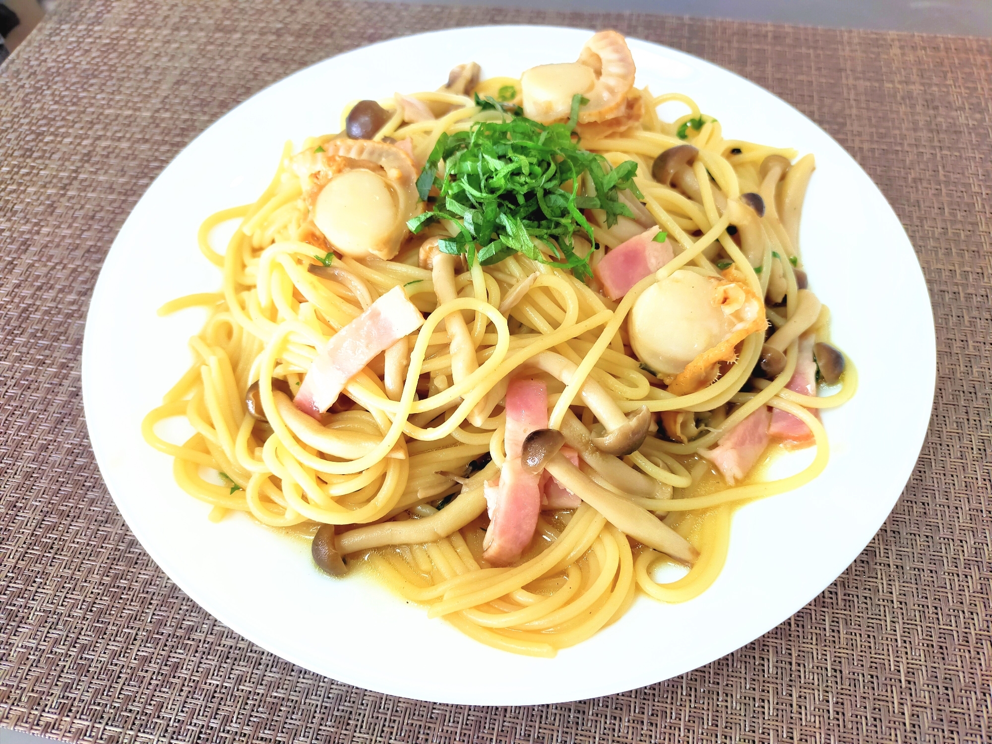 大葉の和風きのこパスタ(ホタテベーコン)大盛り☆