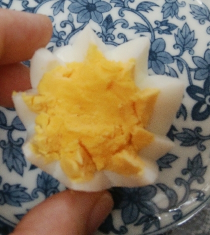固茹で茹で卵の飾り切り