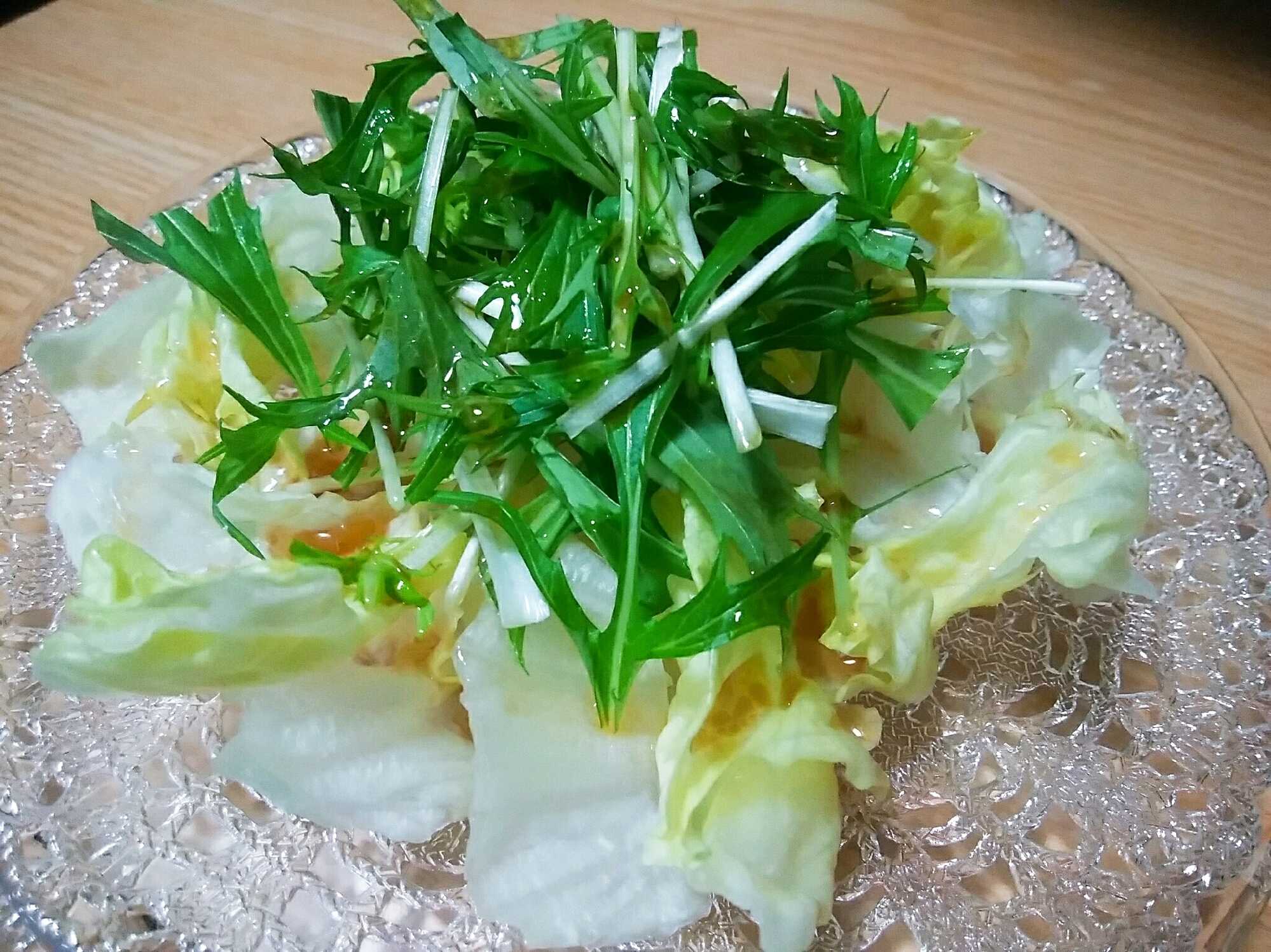 レタスと水菜の中華風味のサラダ