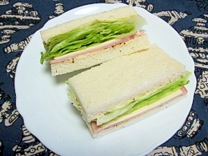 レタスたっぷりハムサンド レシピ 作り方 By けいちゃん088 楽天レシピ