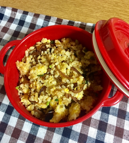 切り干し大根の煮物でチャーハン