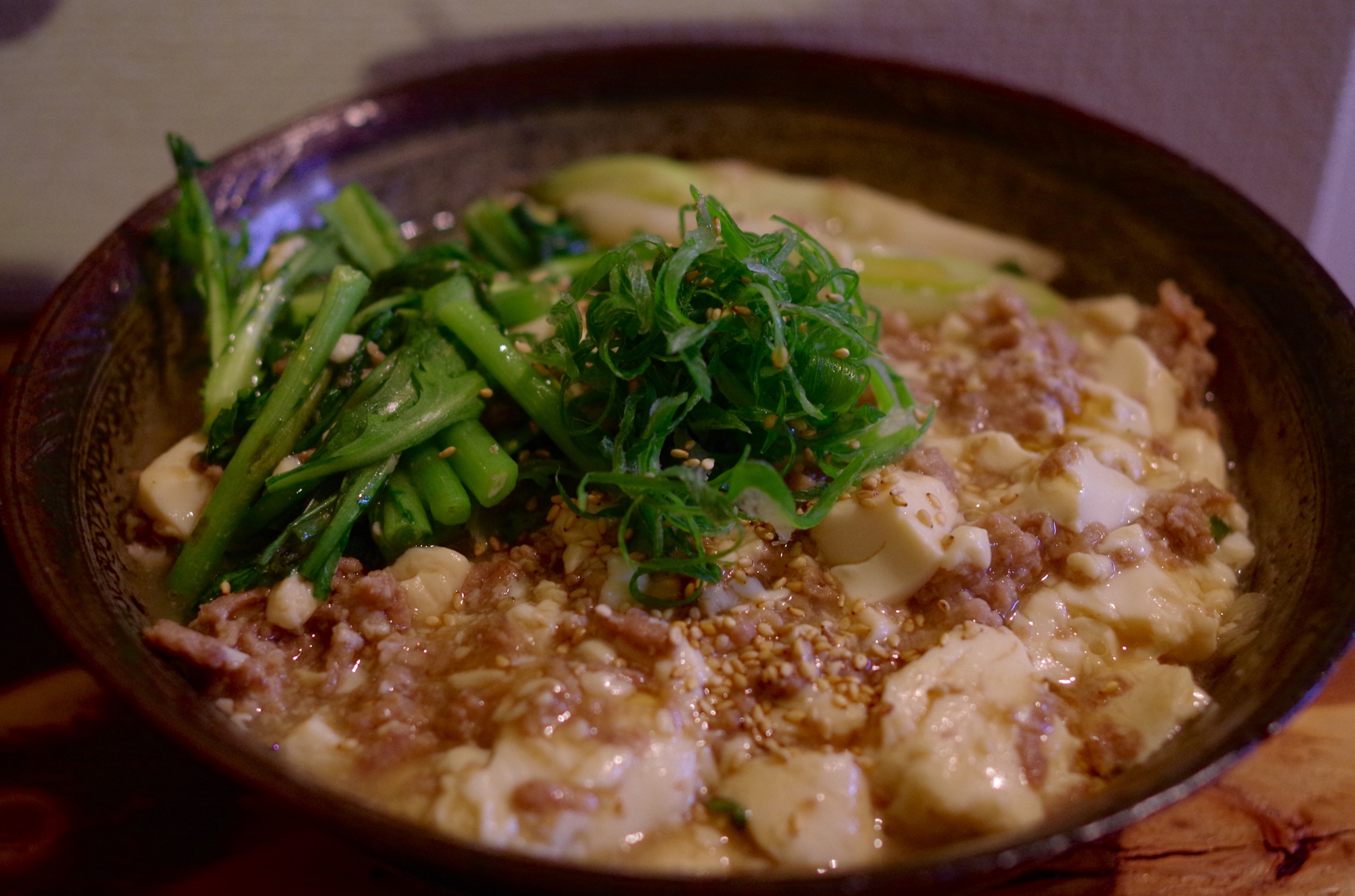 胡麻油香る とろふわ肉豆腐炒め