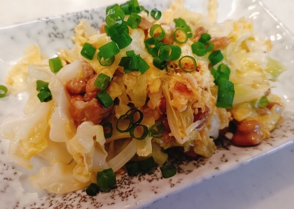 栄養バランス◎トロトロ♡キャベツと納豆の卵とじ