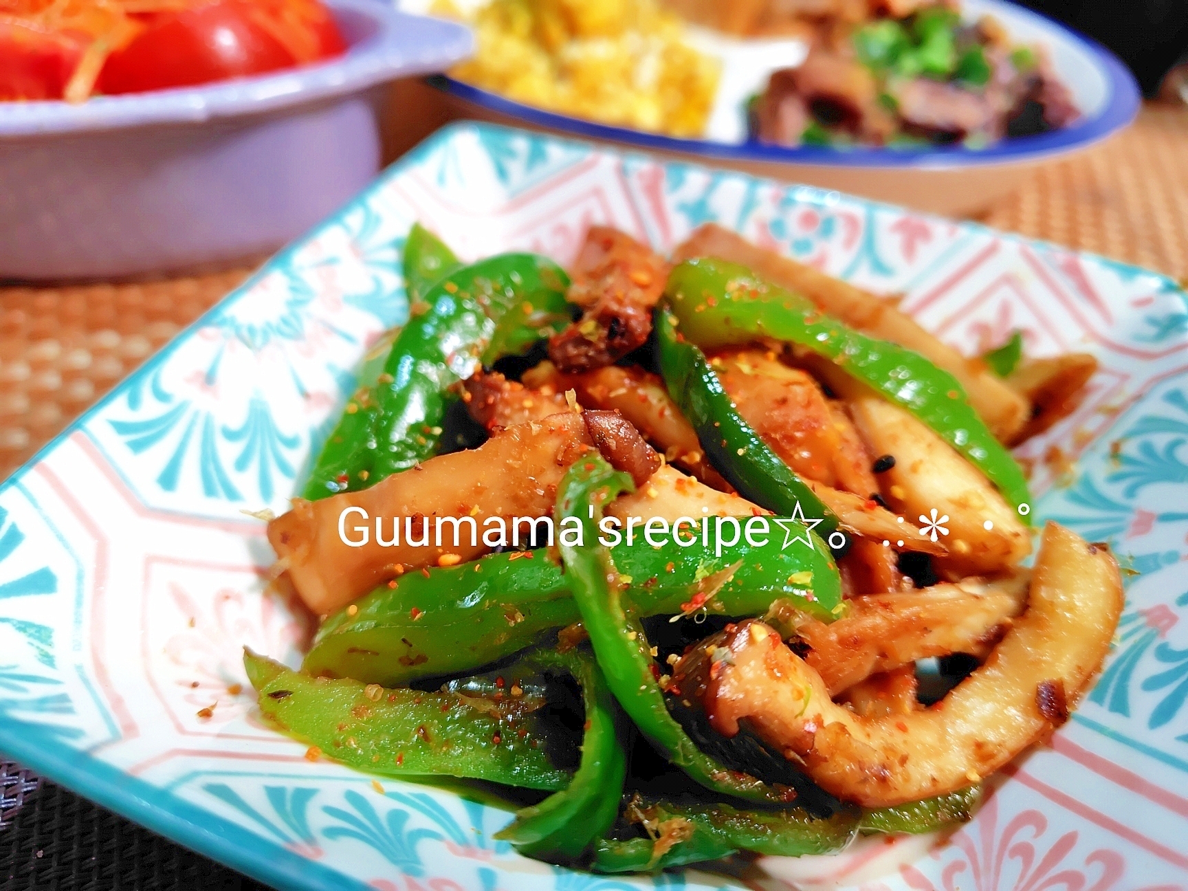 ポイントはかつお節♡エリンギとピーマンのおかか炒め