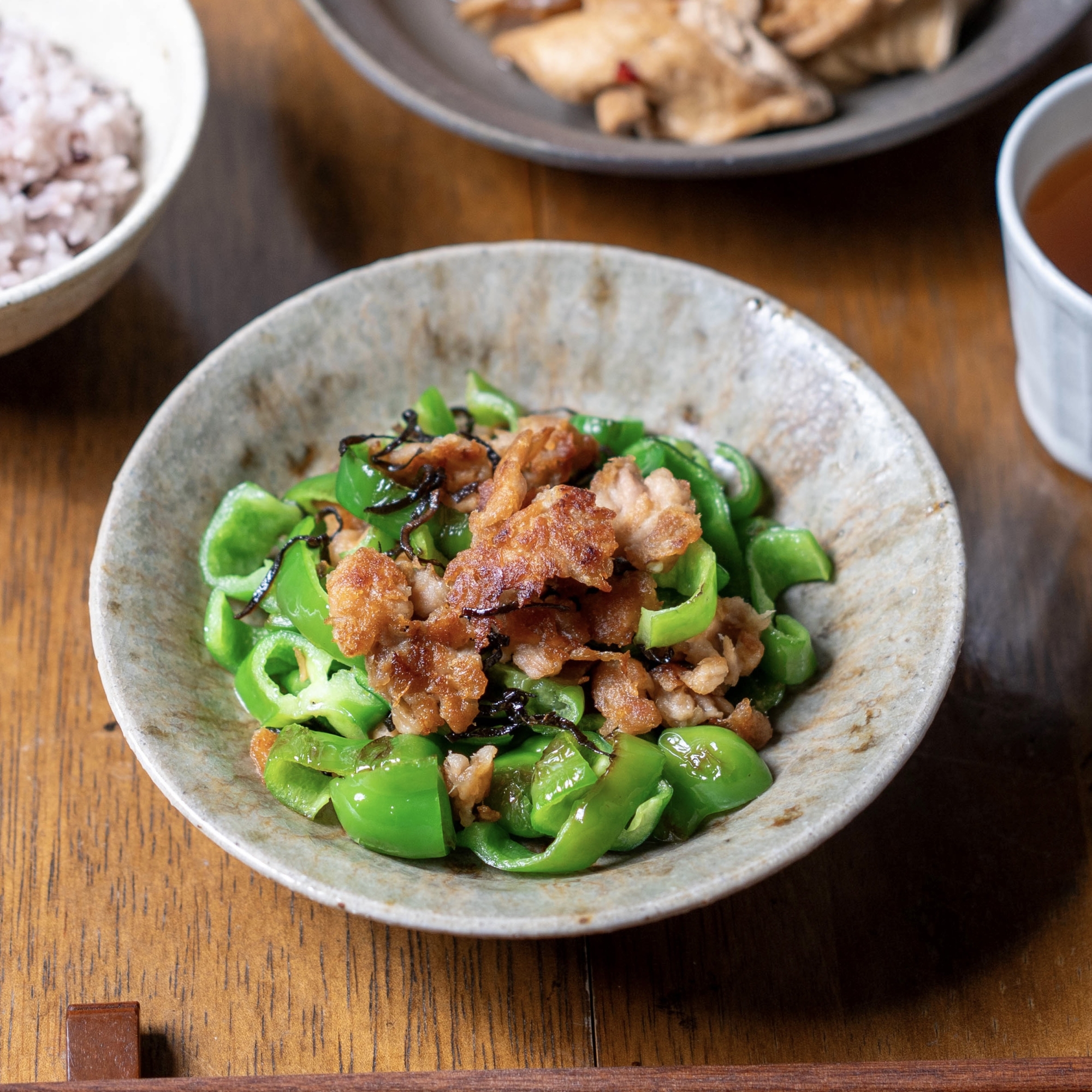 ピーマンのこんがりツナそぼろ炒め【和食・副菜】