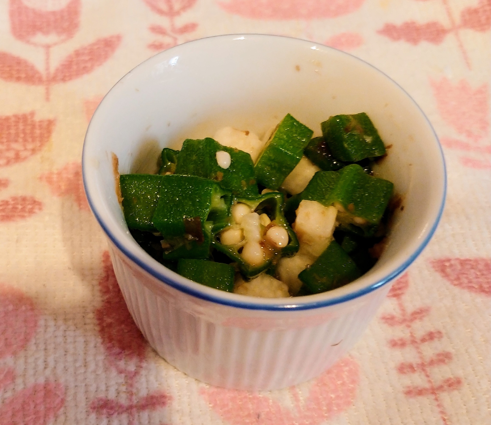 簡単夕飯☆長芋とオクラの梅肉和え