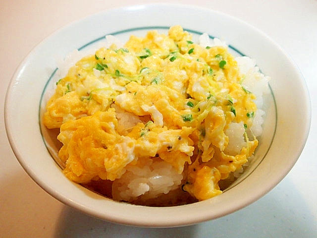 マスタードスプラウト入り卵炒め丼