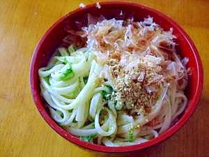 簡単！　青海苔の卵とじ讃岐うどん