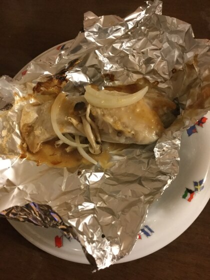 簡単！　トースターで白身魚のホイル焼き♪