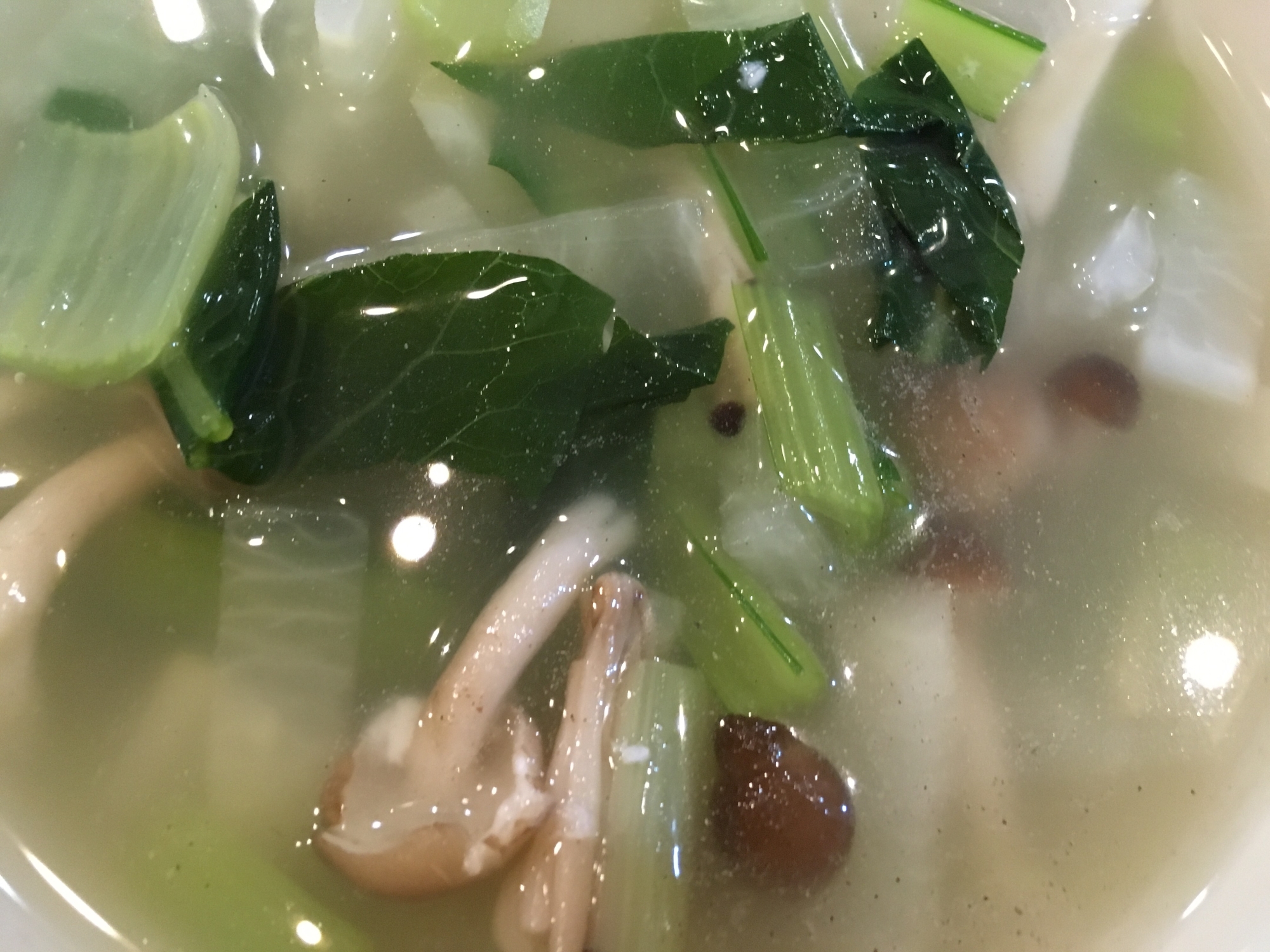 小松菜と大根としめじのスープ