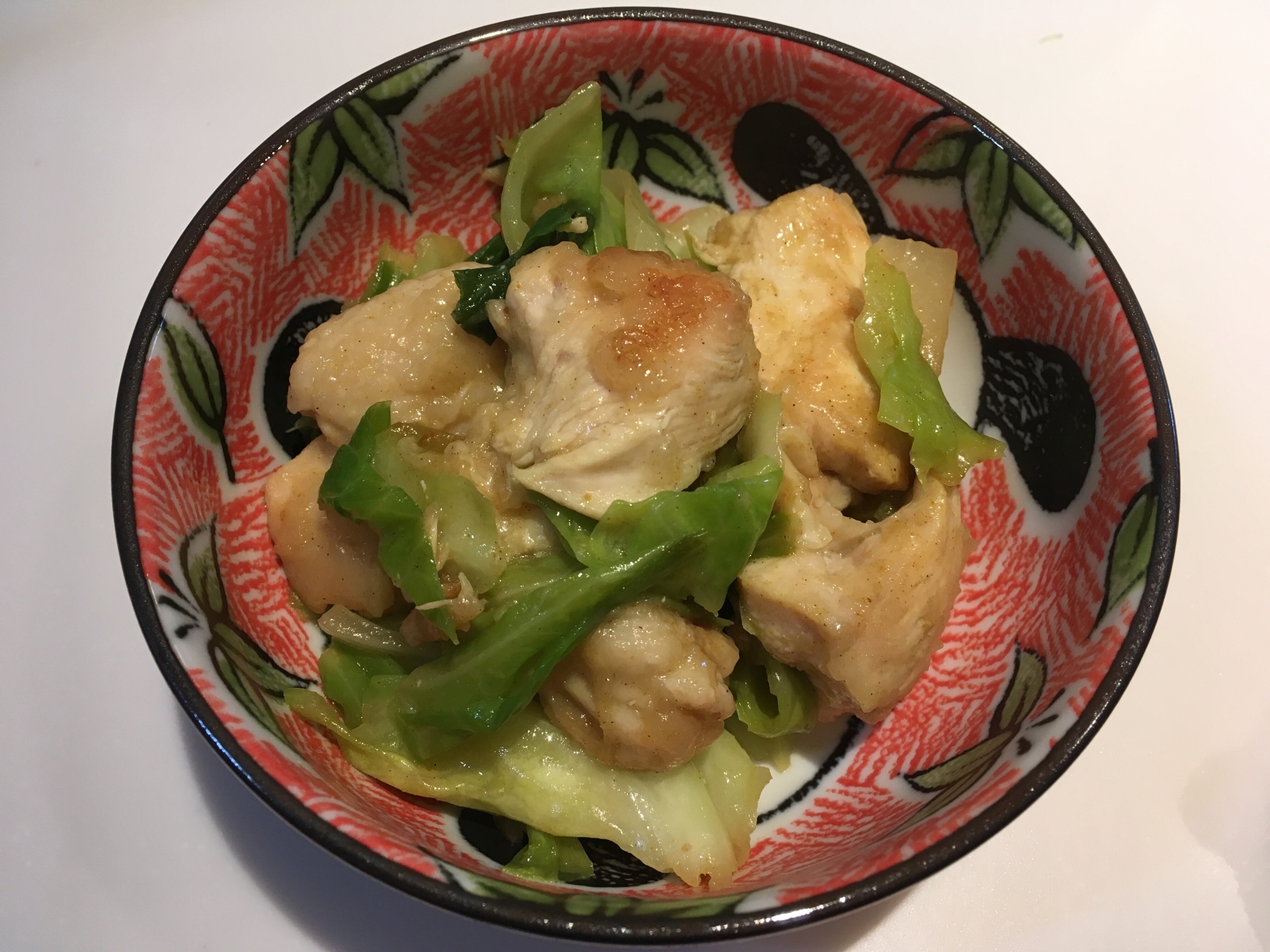 鶏胸肉とキャベツのカレー風味焼き