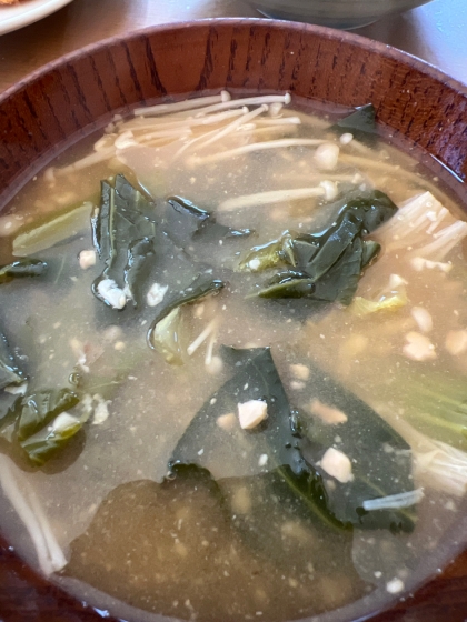 えのきとほうれん草のお味噌汁