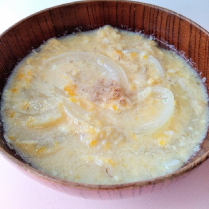 新玉ねぎと溶き卵の味噌汁