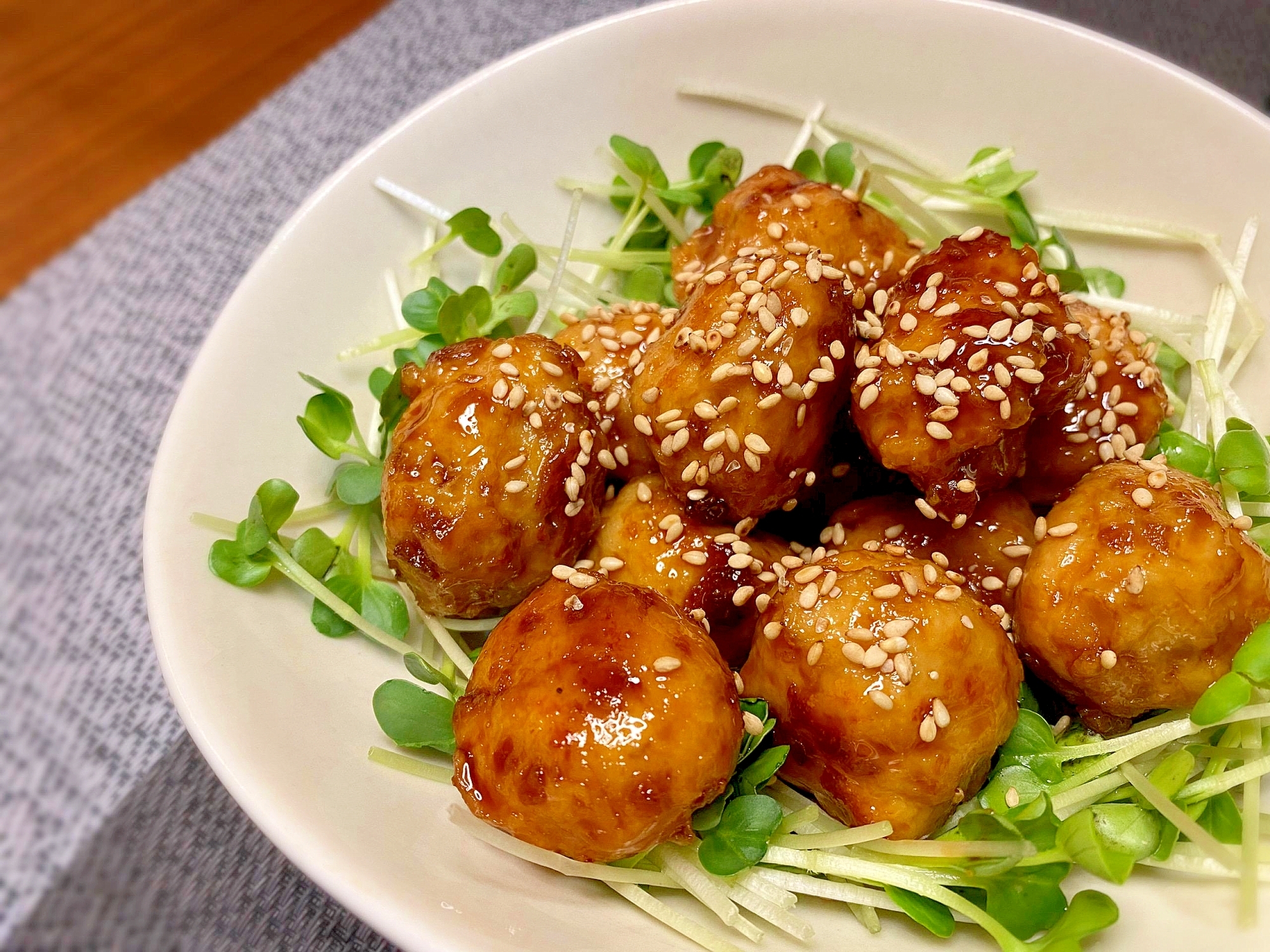 冷凍鶏団子で♡照り焼きつくねボール