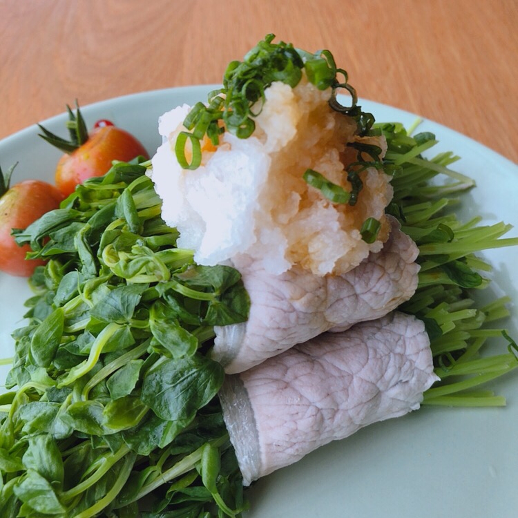 豆苗のロール冷しゃぶ