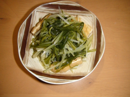 水菜とお揚げの炊いたん