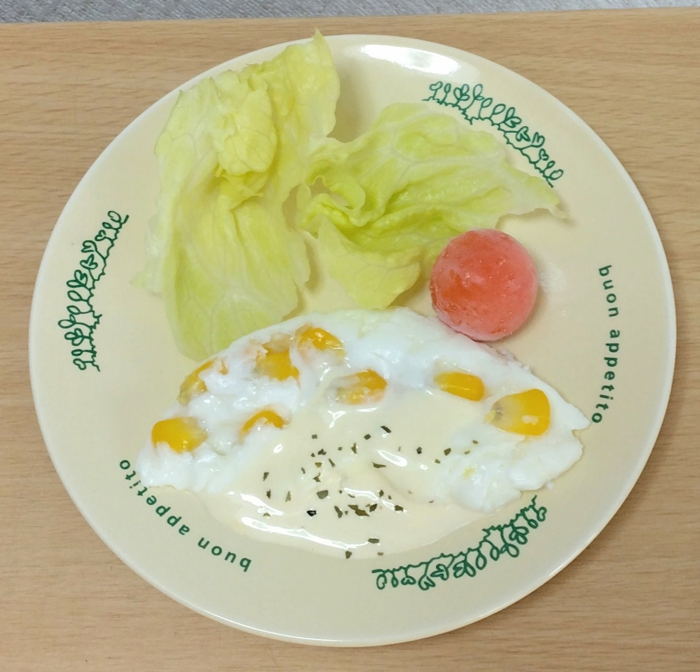 ♡白いオムレツ♡つぶつぶコーン✨マヨネーズソース✨