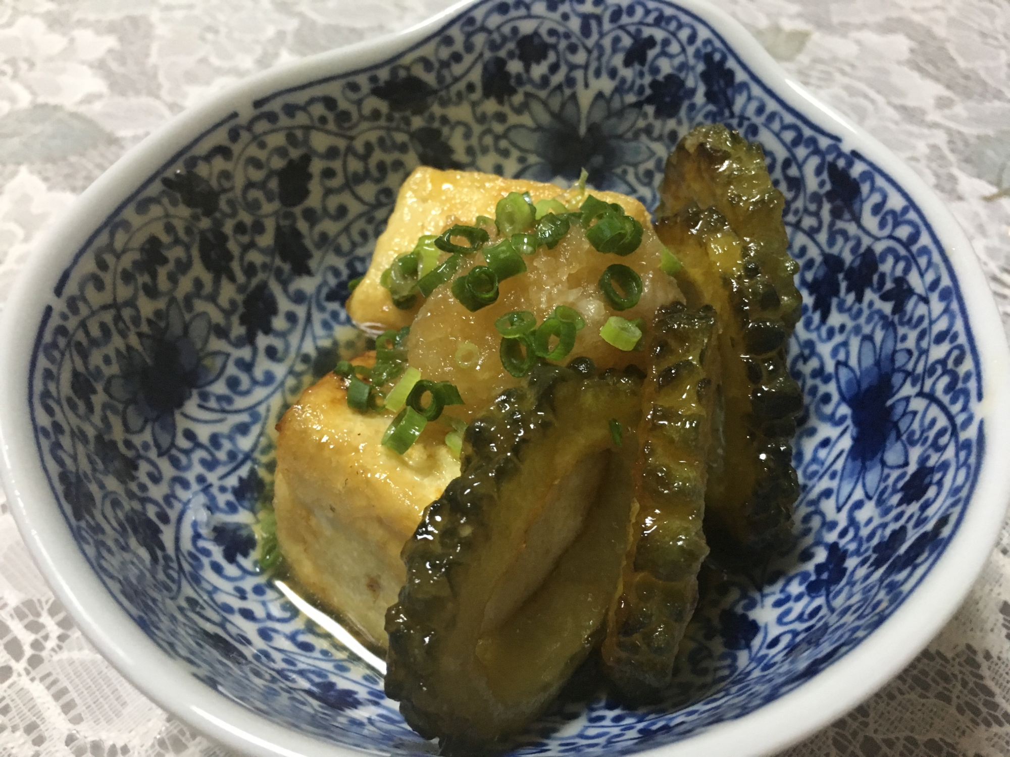 麺つゆで簡単！豆腐とゴーヤの揚げ出し