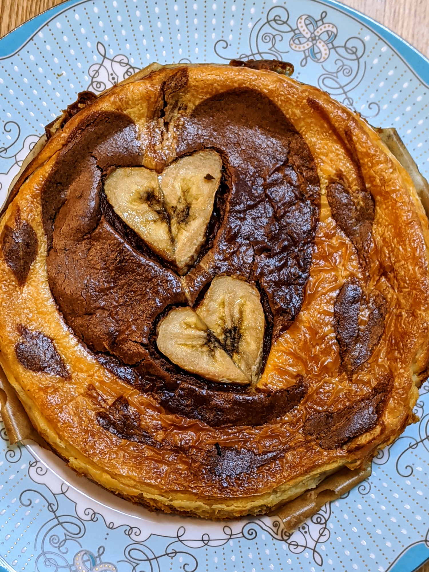 チョコバナナ風味 ハートのベイクドチーズケーキ レシピ 作り方 By Nozayomi 楽天レシピ