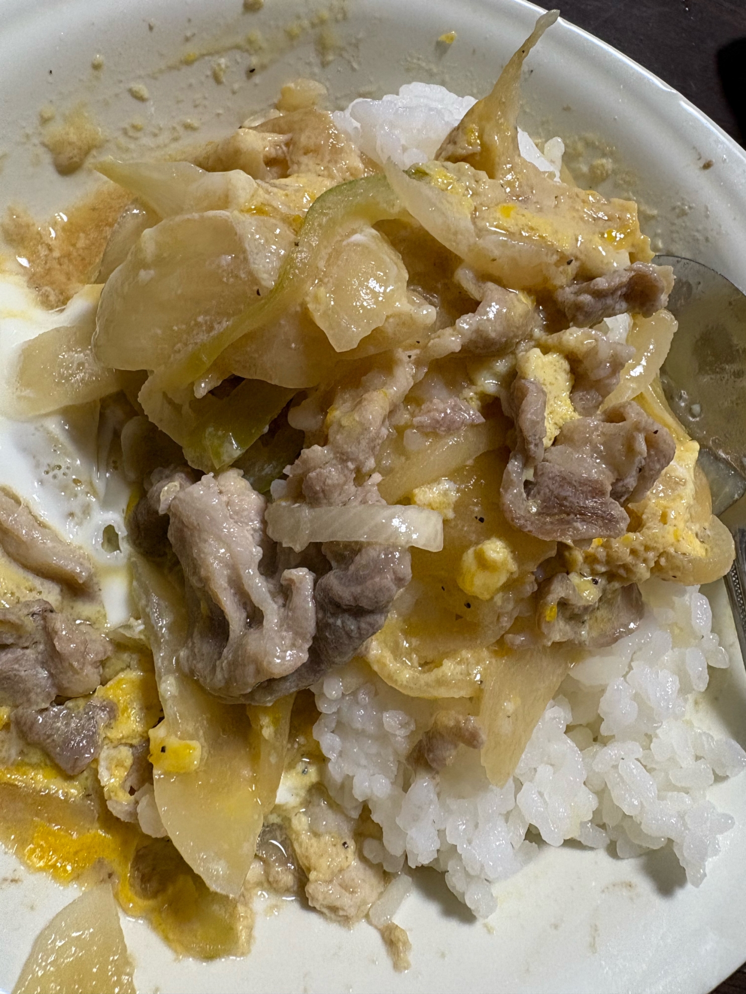 豚の細切れ肉の親子丼