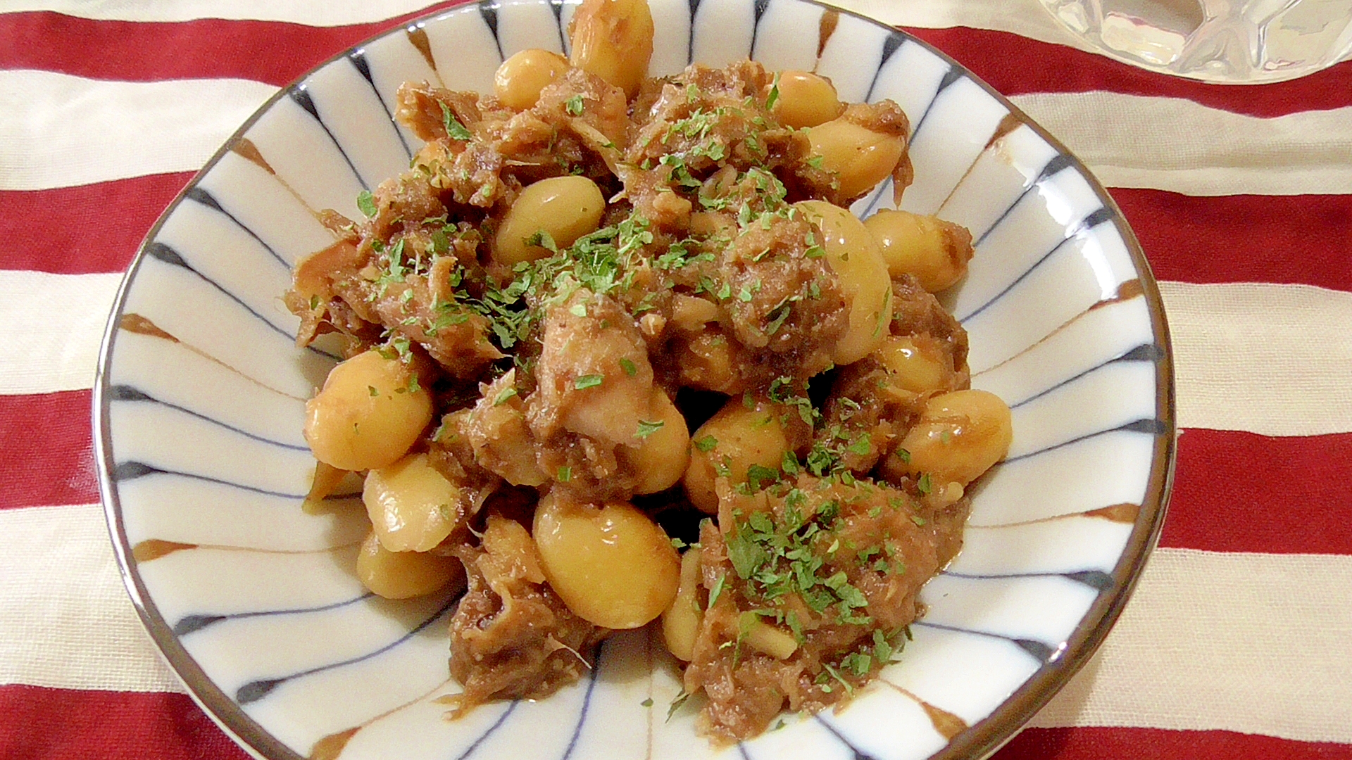 【低糖質おつまみ】鯖缶と大豆のスパイシー炒め♪