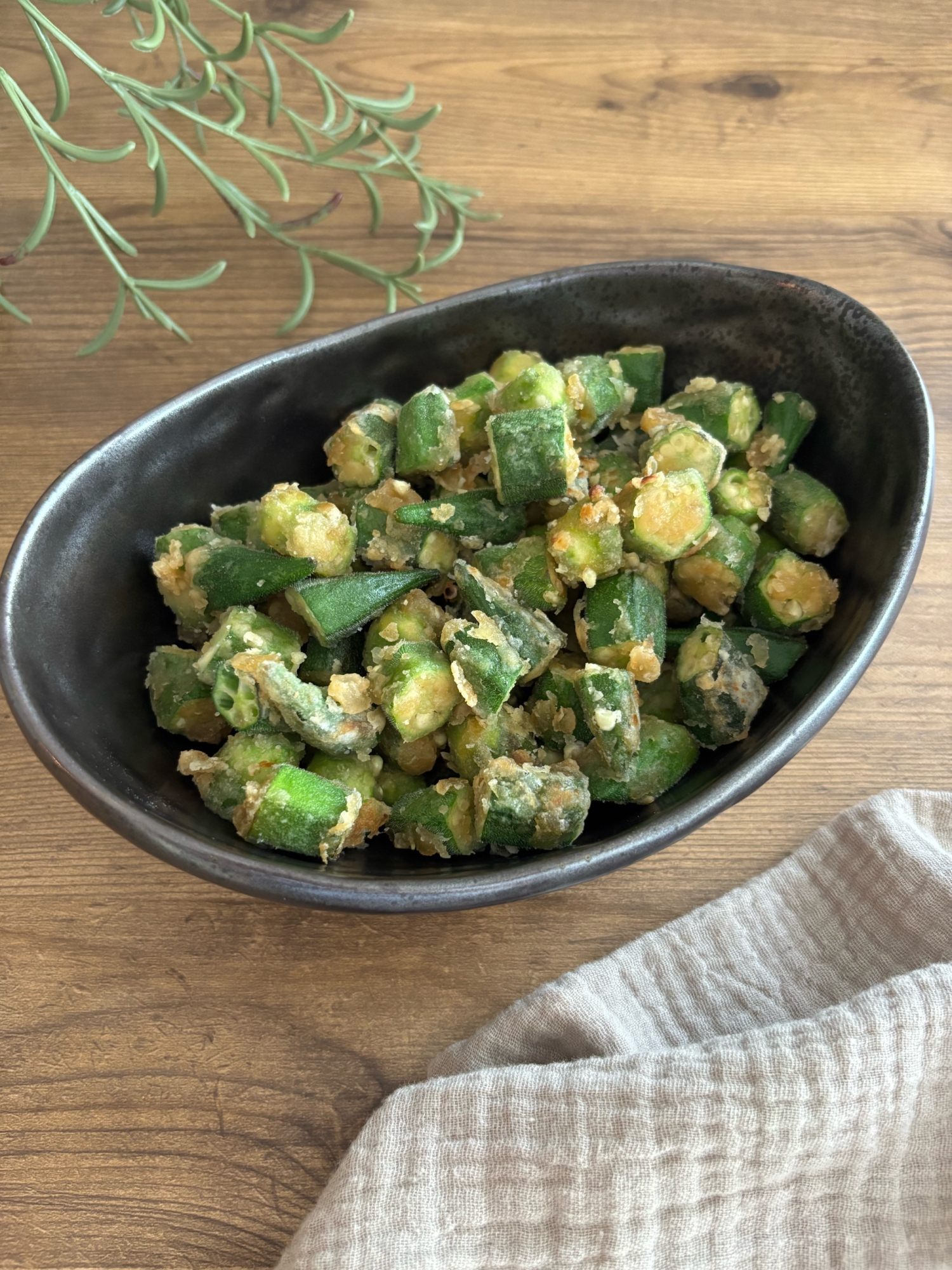 揚げない！ひとくちオクラの唐揚げ