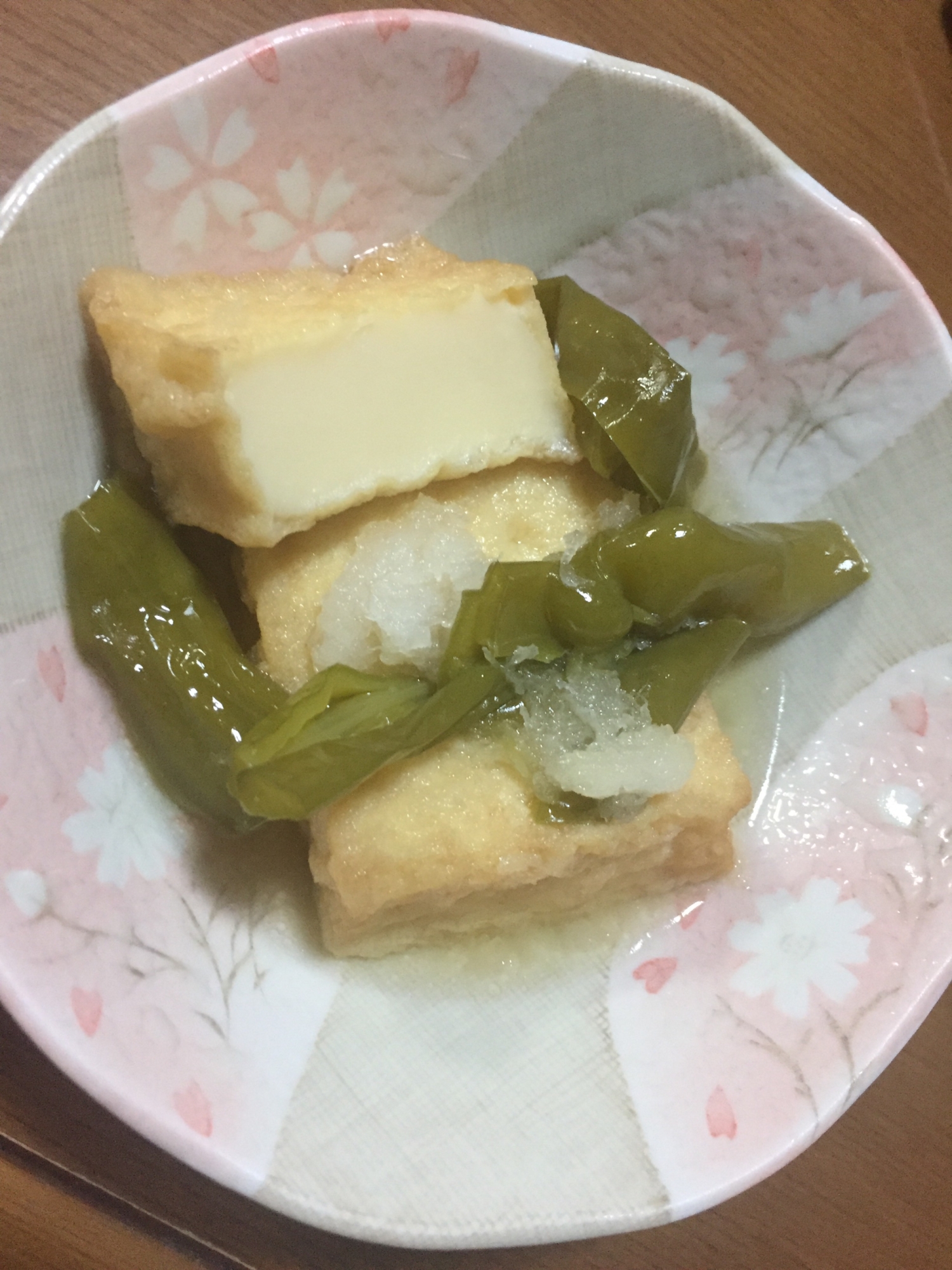 厚揚げと甘ししとうの煮物