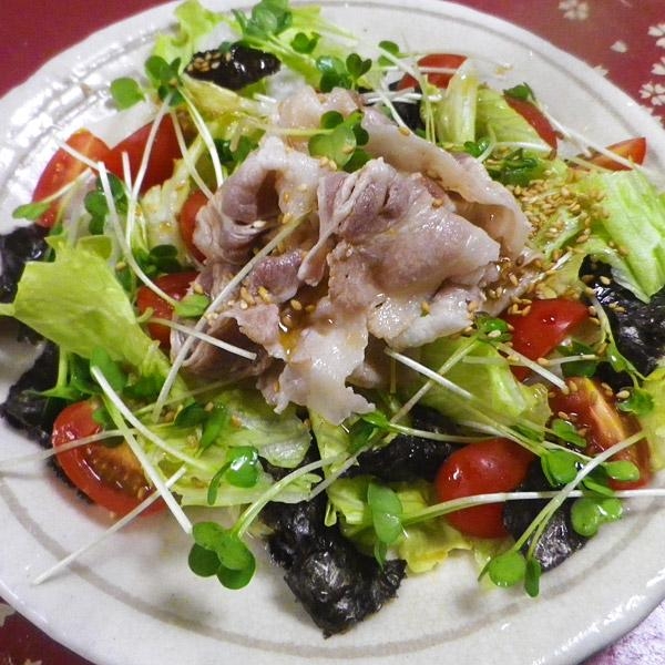 豚しゃぶ焼き海苔サラダ