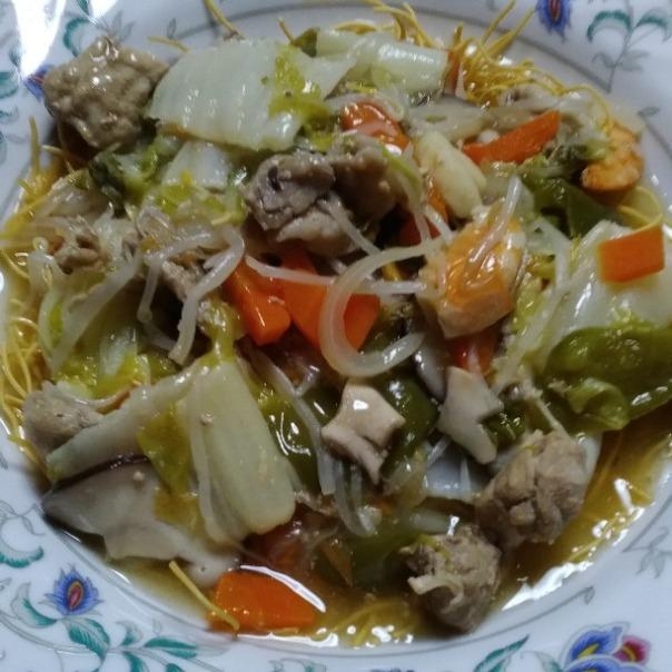 野菜たっぷり☆2人前の皿うどんで3人分♪