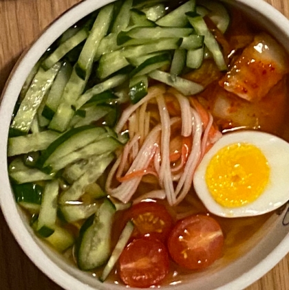 ♡辛くないスープも簡単♪夏にはさっぱり韓国冷麺♡