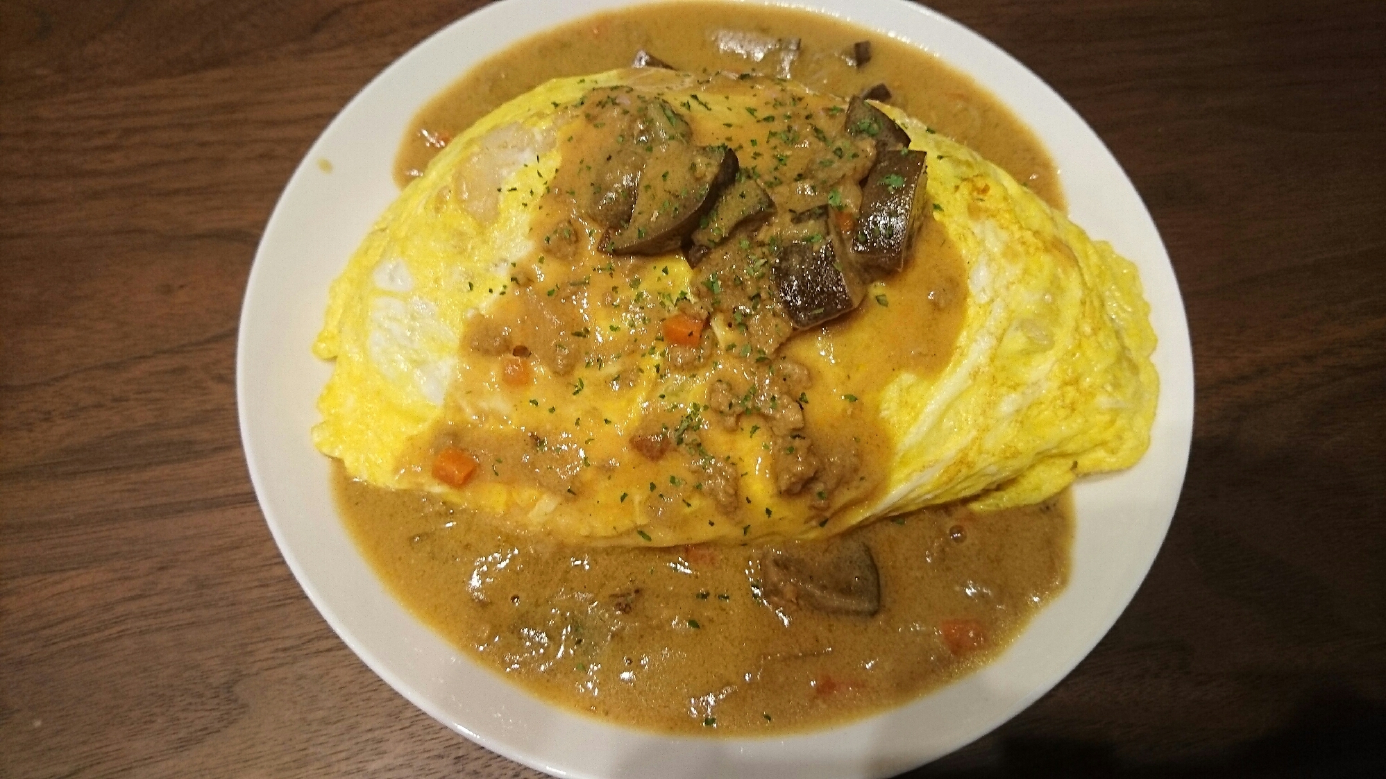 炊飯器ピラフのオムカレー