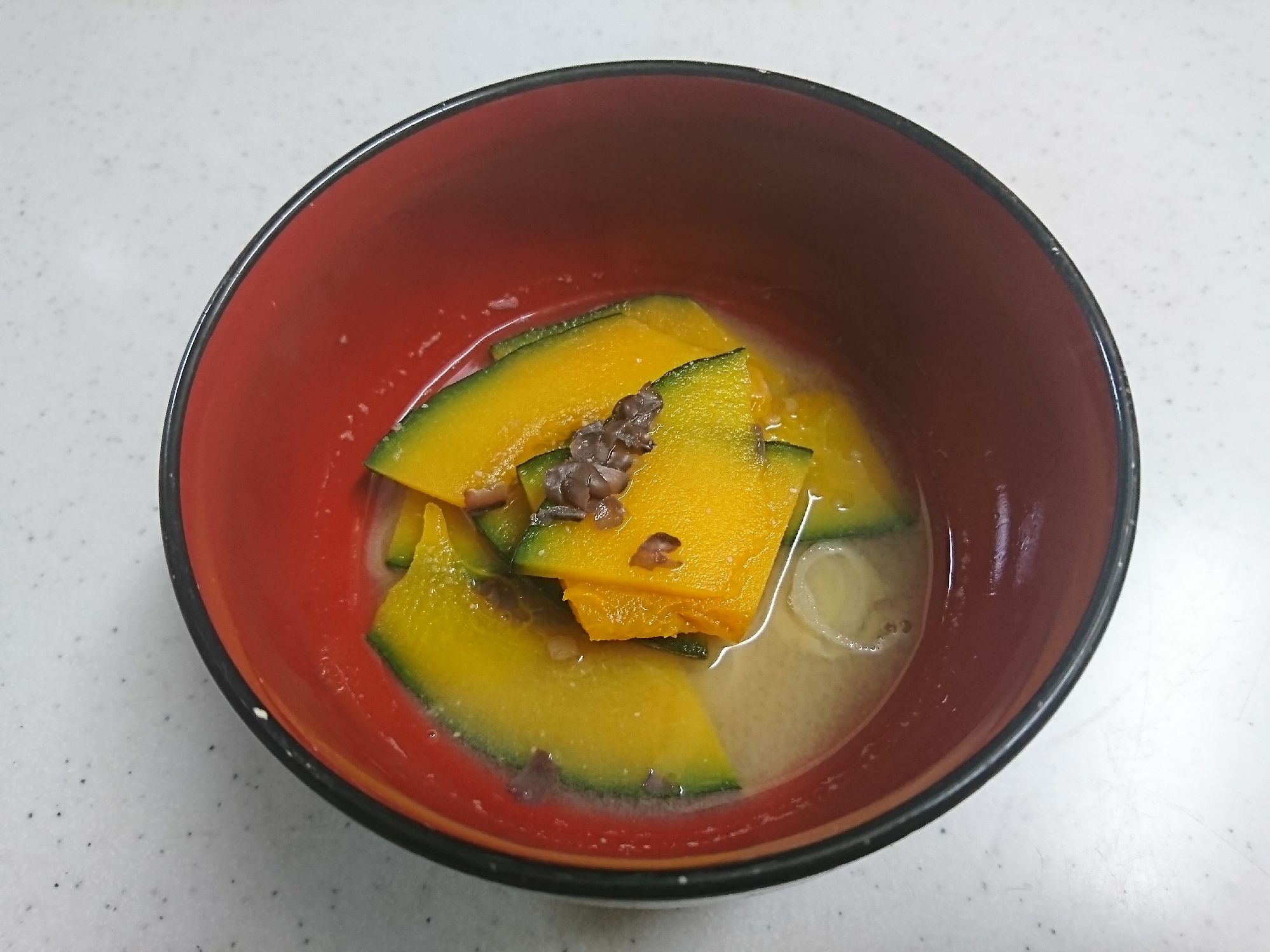 南瓜の小豆味噌汁
