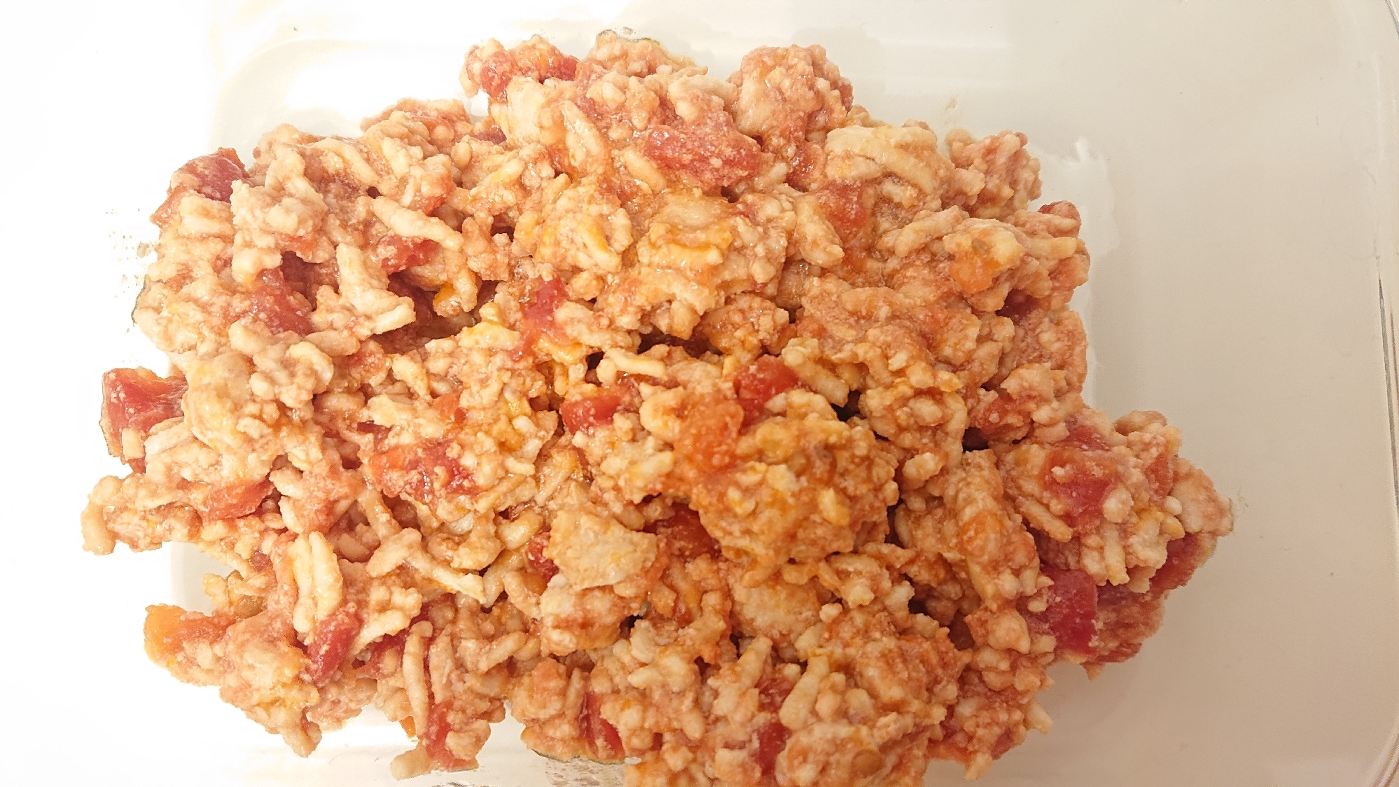 がっつりご飯⭐離乳食中期～鶏ひき肉とトマトの煮込み