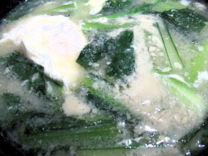 小松菜とたまごのお味噌汁