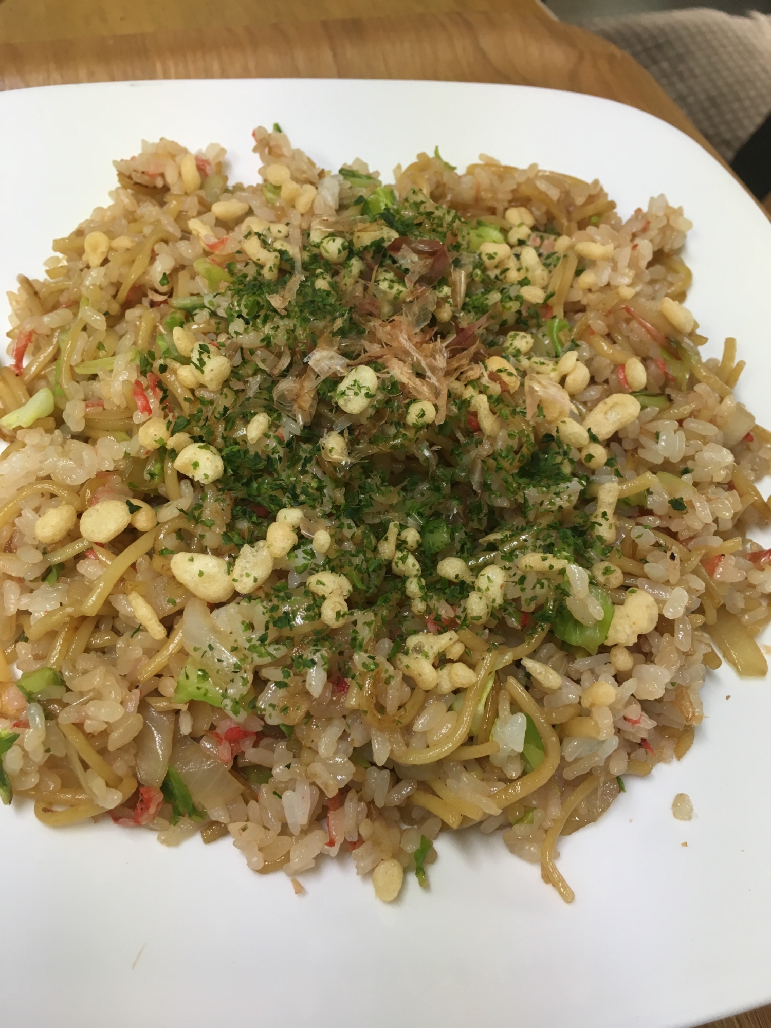 節約レシピ!肉なし!そば飯