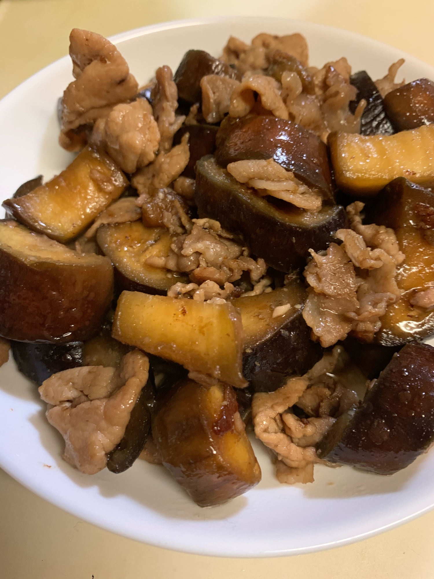 茄子と豚肉の生姜焼き