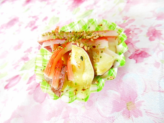 ❤薩摩芋とカニかまの青海苔・チーズカップ❤