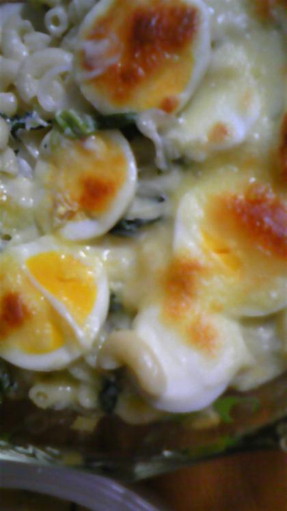 マカロニと茹で玉子のグラタン
