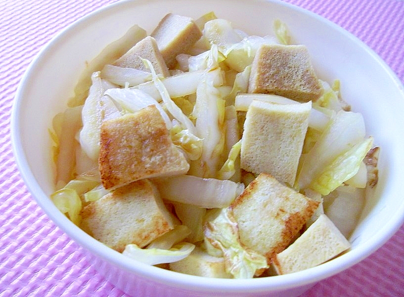 白菜と高野豆腐のポン酢炒め