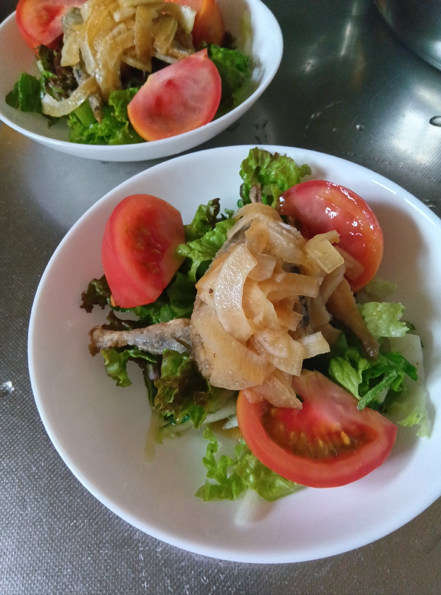 小アジの甘酢漬けサラダ