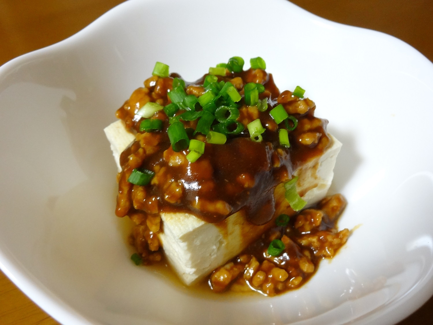 おつまみに!豆腐の肉味噌あんかけ