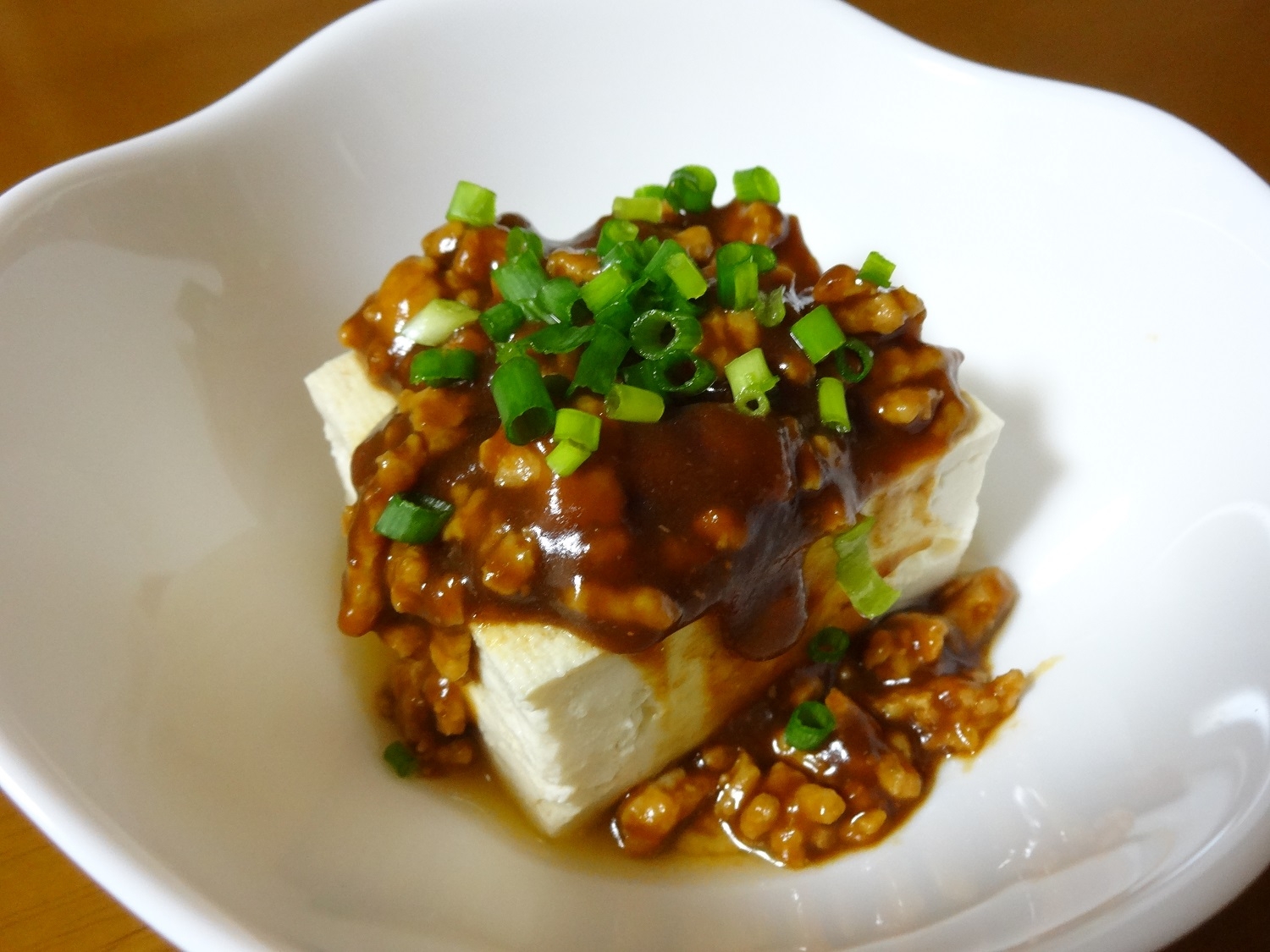 おつまみに！豆腐の肉味噌あんかけ