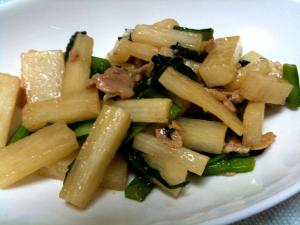 ご飯がすすむ!長いものにんにく炒め
