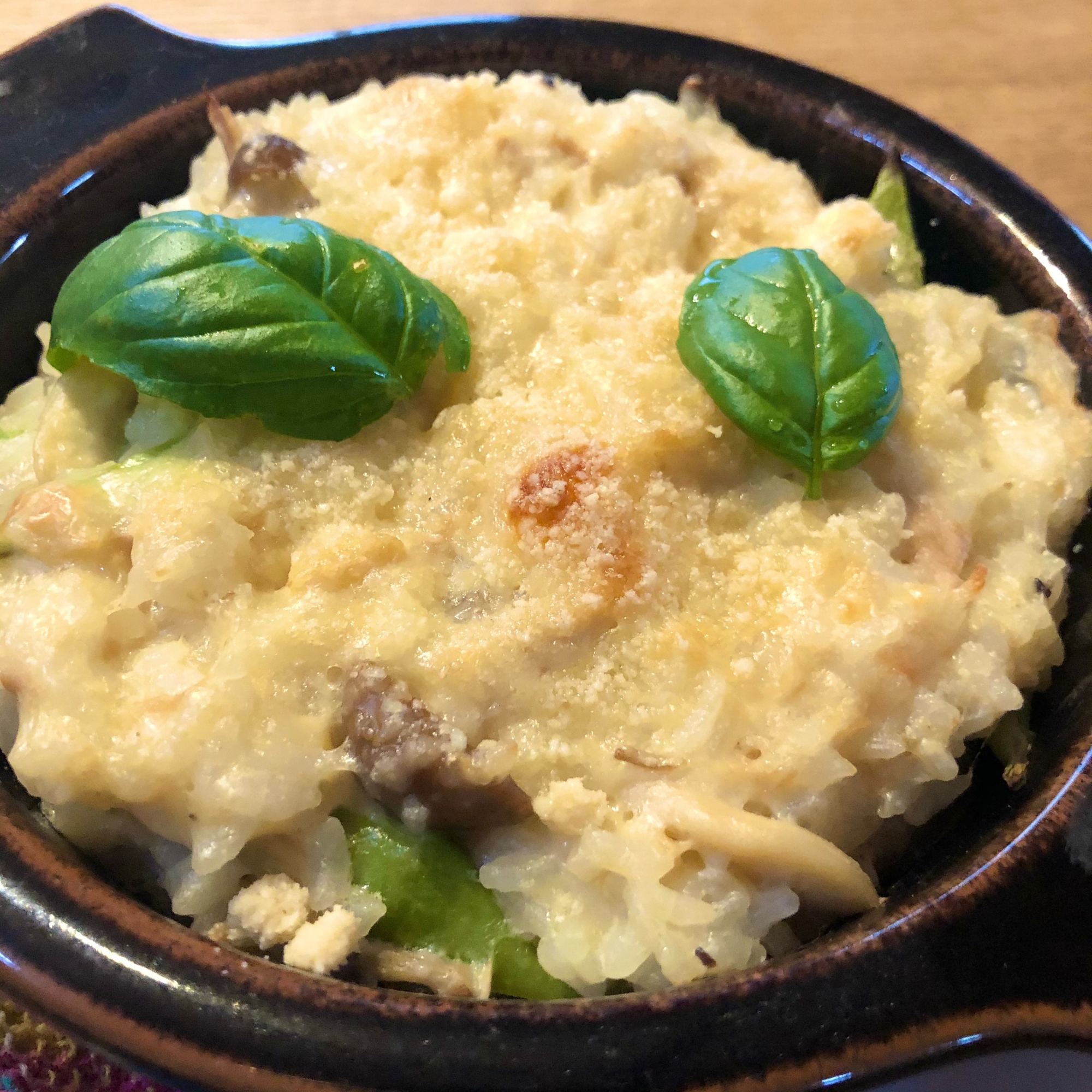 モロッコいんげんの焼きリゾット風