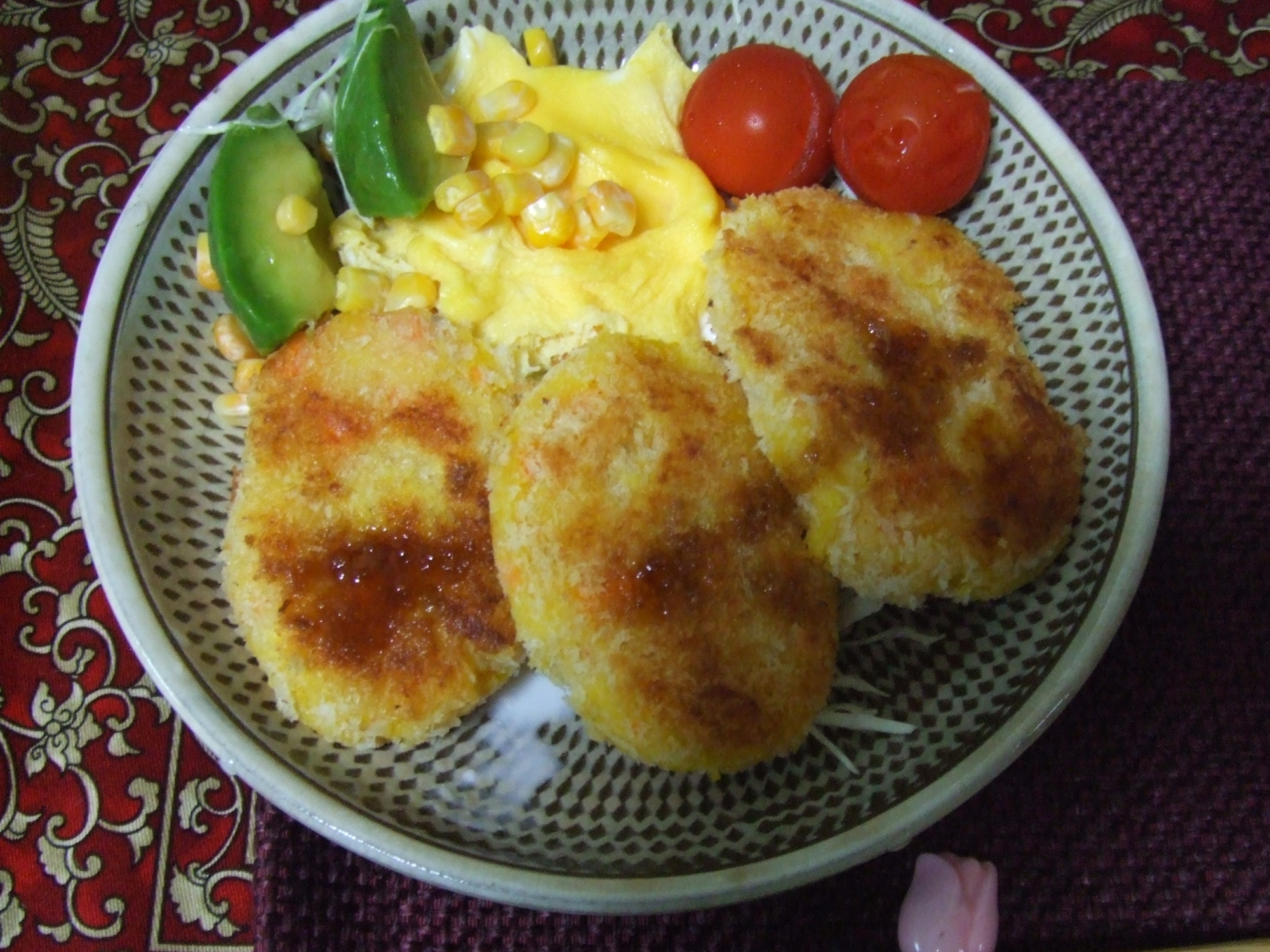 かぼちゃとじゃがいもの焼きコロッケ