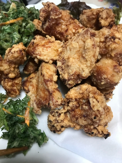 材料6つと油だけ♪シンプル鶏唐揚げ